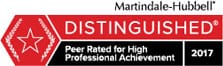 Martindale-Hubbell | DISTINGUISHED | Peer Rated for High Professional Achievement | 2017